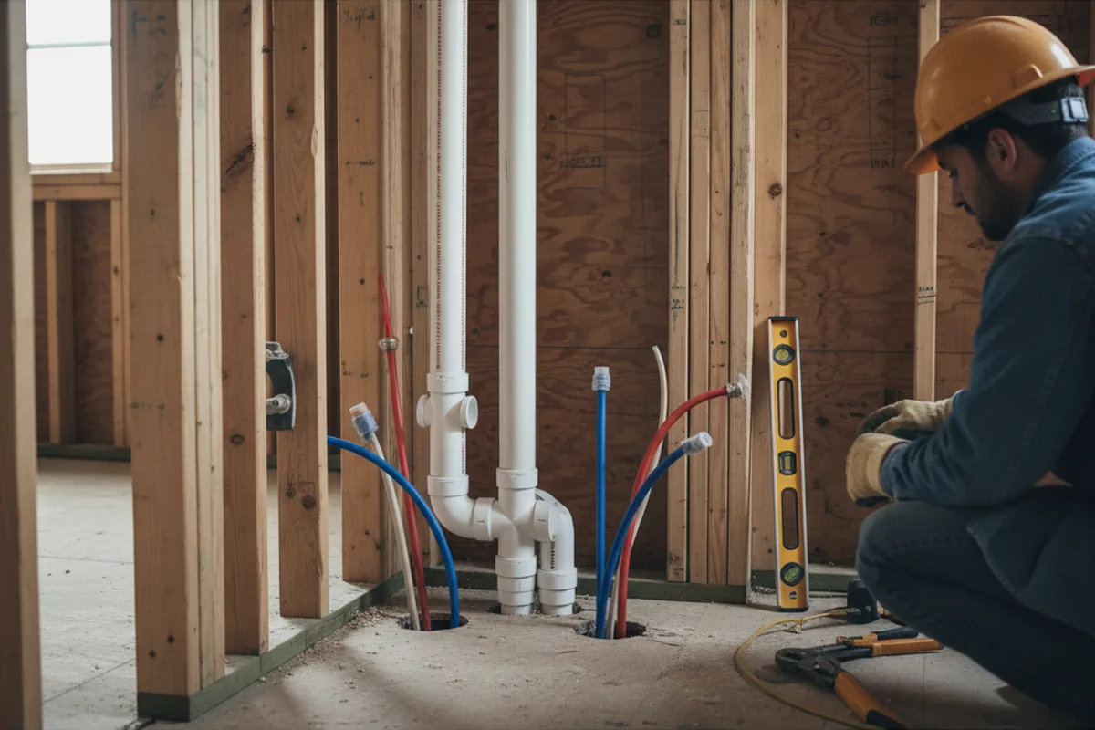Drain and supply rough-in during Drain Cleaning in Magnolia